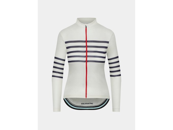 Dámský cyklo dres s dlouhým rukávem MERINO CLAUDETTE White bílá