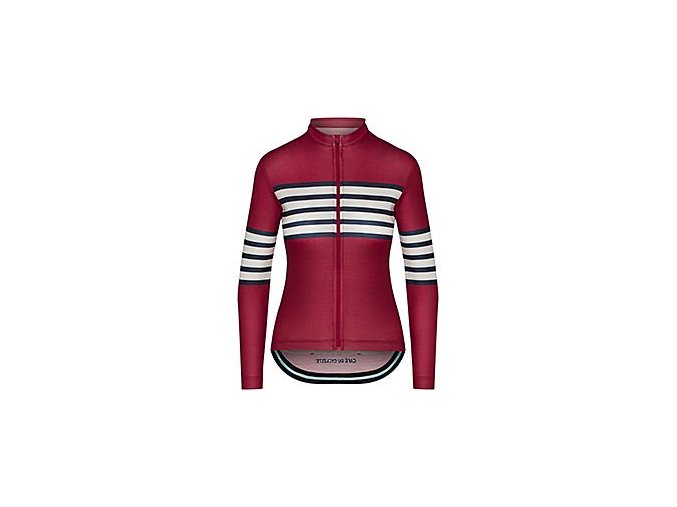 Dámský cyklo dres s dlouhým rukávem MERINO CLAUDETTE Red Červená