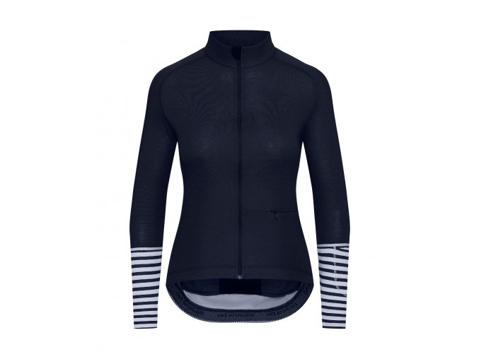 Dámský cyklo dres s dlouhým rukávem MERINO AUDAX ARLETTE Navy Námořní modrá