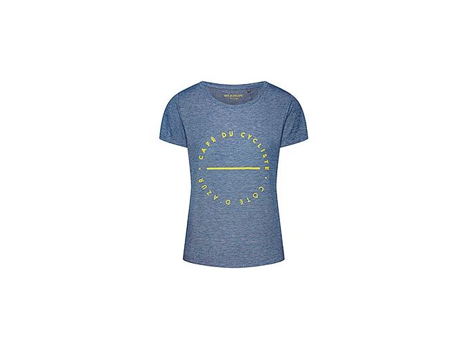 Tričko dámské s žlutým nápisem CAFÉ DU CYCLISTE - námořní modrátshirt navy yellow[1]