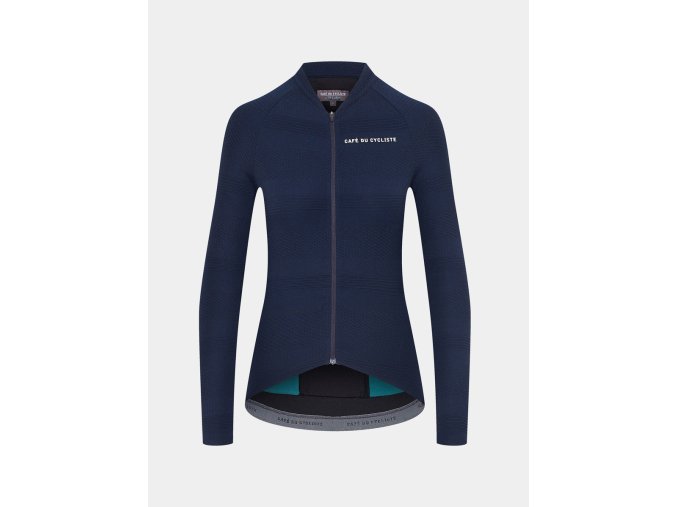 Dámský cyklo dres s dlouhým rukávem CORINNE Navy Námořnická modrá