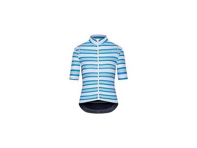 Dámský cyklo dres AUDAX MONA Stripe Blue Water Green Proužek modrá voda a zelená