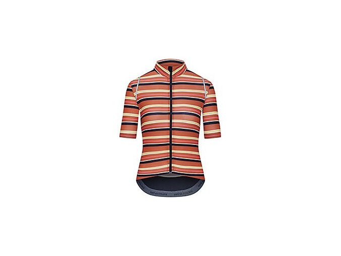 Dámský cyklo dres AUDAX MONA Stripe Black Brown Proužek černá a hnědou