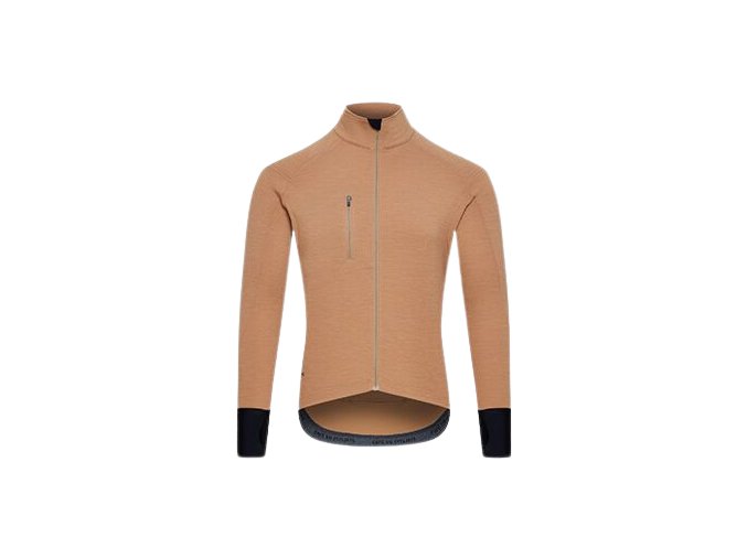 Pánský cyklo dres s dlouhým rukávem MERINO YOLANDE Beige Béžová