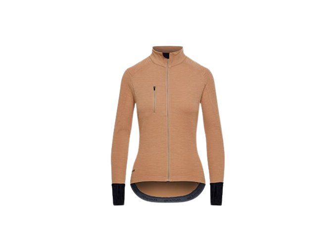 Dámský cyklo dres s dlouhým rukávem MERINO YOLANDE Beige Béžová