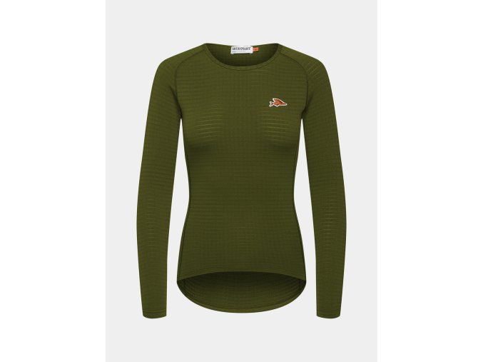 Dámské funkční tričko s dlouhým rukávem COLINE Létající ryba Leaf Green Zelený list