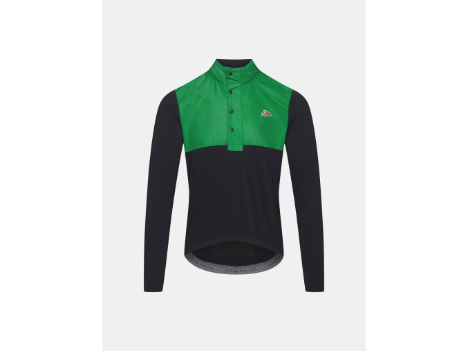 Pánský cyklo dres s dlouhým rukávem FAUSTINE Forest Black Černý les