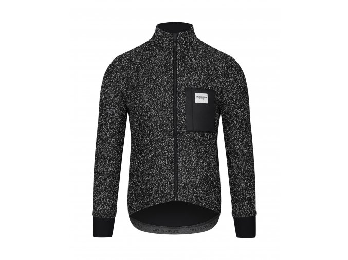 Pánský cyklo dres s dlouhým rukávem vlněný SIMONE Black Černá