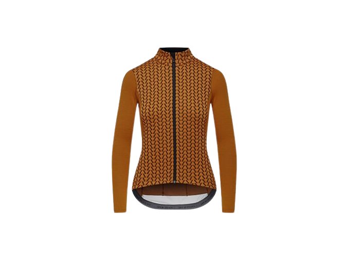 Dámský cyklo dres s dlouhým rukávem MERINO AUDAX IRMA Syrup Brown Hnědý sirup