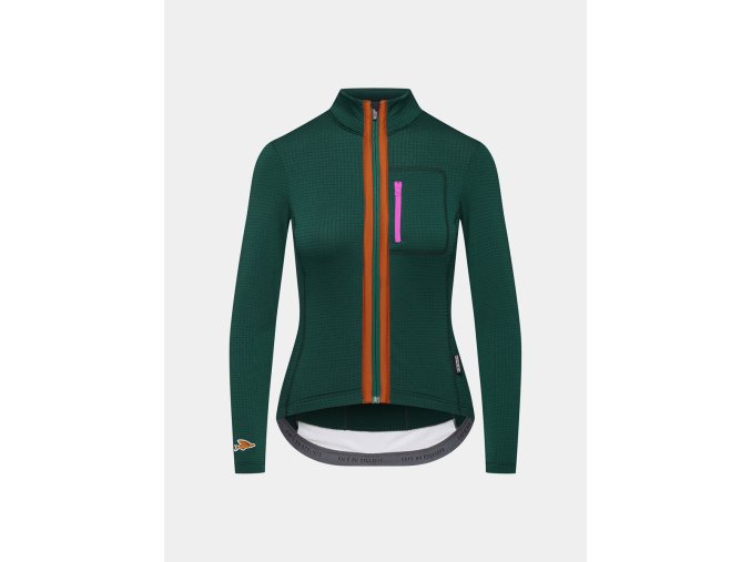 Dámský cyklo dres s dlouhým rukávem AUDAX LORENNE Alpine Green Alpská zelená