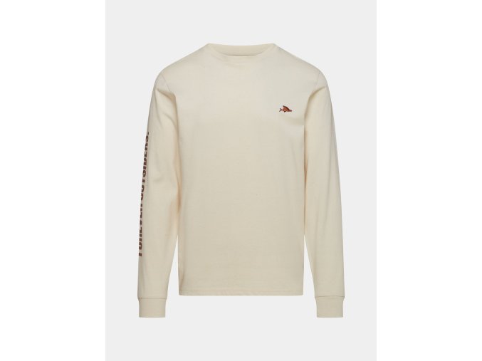 Bavlněné tričko s dlouhým rukávem MARIA UNISEX Chalk Křída