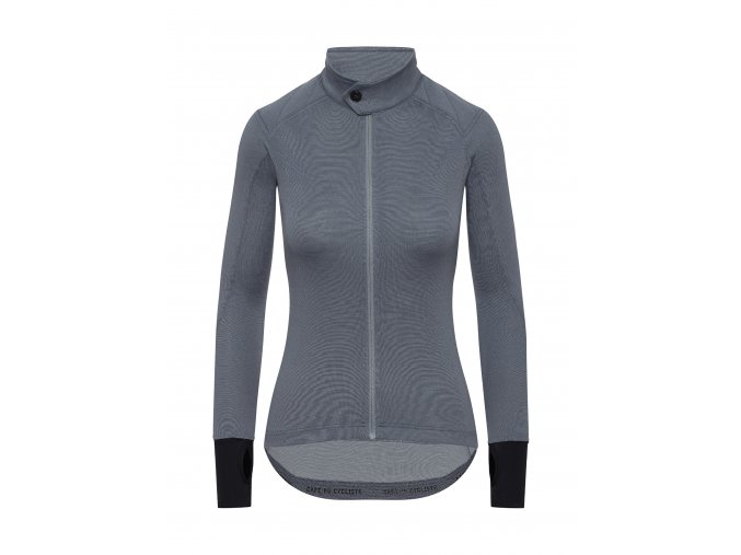 Dámský cyklo dres s dlouhým rukávem MERINO YOLANDE Sharkskin Žraločí kůže