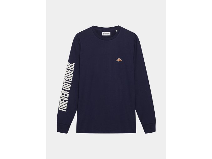 Bavlněné tričko s dlouhým rukávem MARIA UNISEX Navy Námořnická modrá