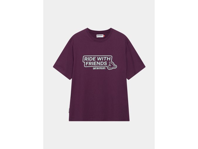 Bavlněné tričko ANNE RIDE WITH FRIENDS UNISEX Quetsche Purple Fialové sevření
