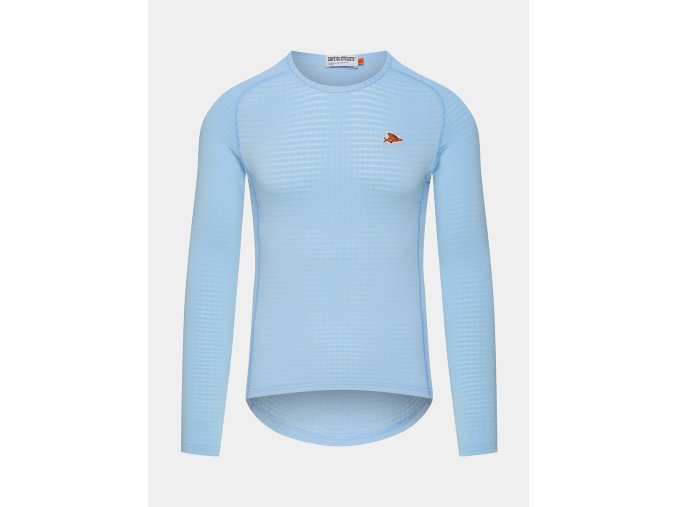 Pánské funkční tričko s dlouhým rukávem COLINE Létající ryba Ice Blue Ledově modrá
