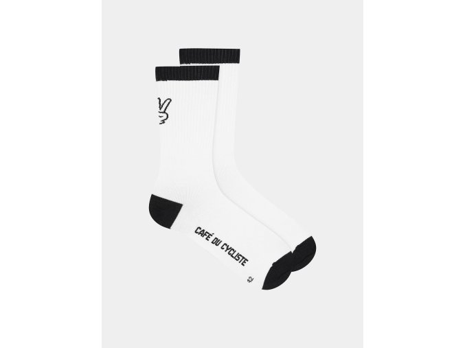 Cyklistické ponožky MOTTO FOREVER OUTSIDERS BLACK ON WHITE Černé na bílém