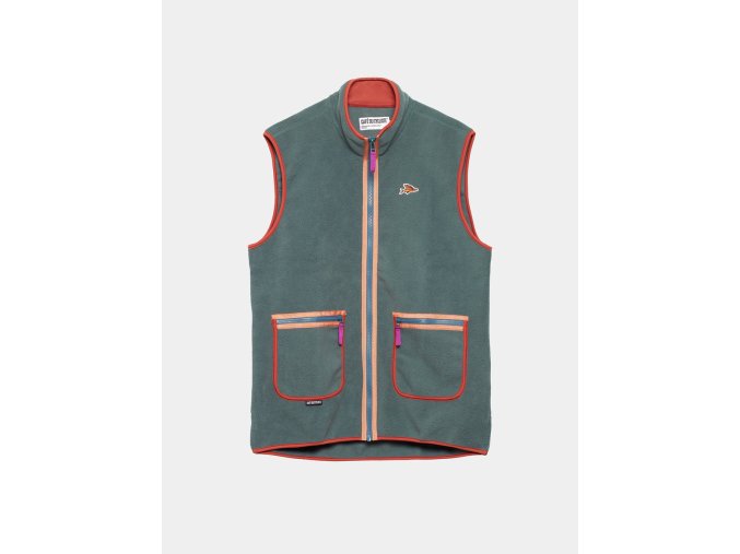 Volnočasová fleecová vesta CYRIELLE UNISEX Emerald Green Smaragdová zeleň