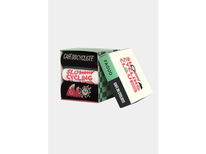 Cyklistické ponožky UNISEX Cafe du Cycliste x Faguo SLOW CYCLING CLUB