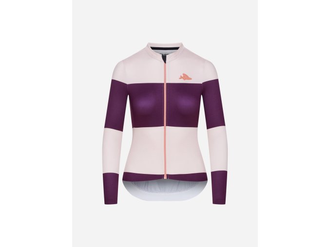 Dámský cyklistický dres pro vysoké intenzity RACE CONSTANCE Quetsche Rosa Krémově fialové sevření
