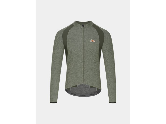 Pánský cyklistický dres s dlouhým rukávem MARGUERITE V2 Lichen Green Lišejník zelený