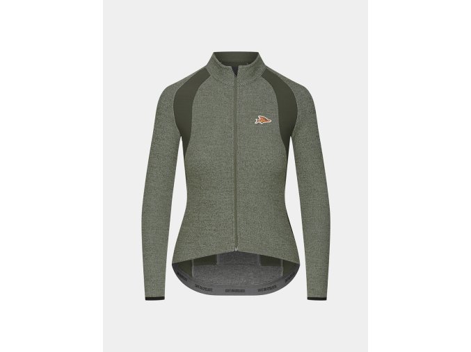 Dámský cyklistický dres s dlouhým rukávem MARGUERITE V2 Lichen Green Lišejník zelený