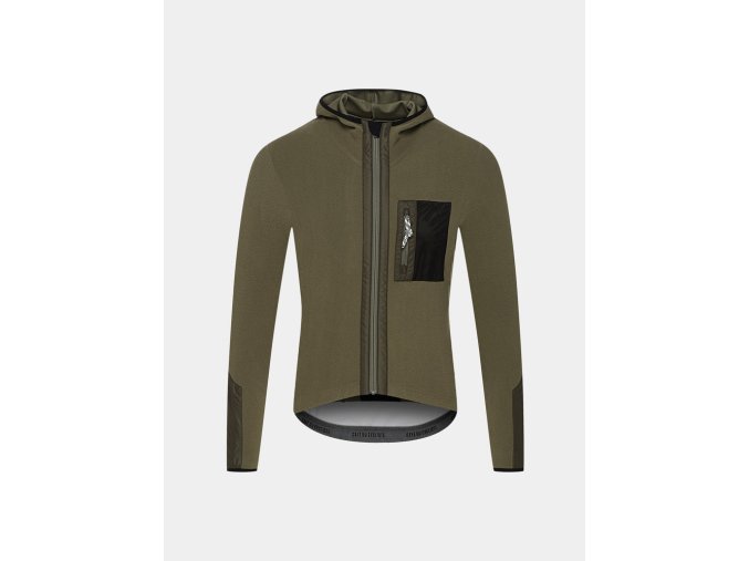 Pánský cyklistický dres s dlouhým rukávem AUDAX INGRID V2 Moos Green Mechová zelená