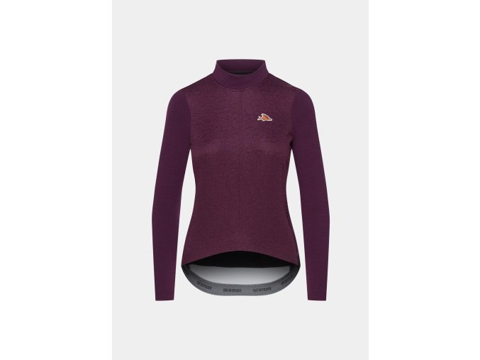 Dámský cyklistický dres s dlouhým rukávem AUDAX LYDIA Quetsche Purple Fialové sevření