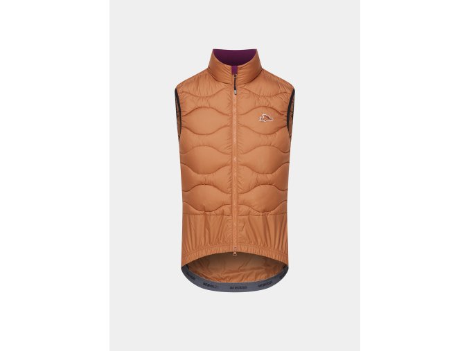 Cyklistická zateplená vesta ALEXIA V2 UNISEX Cashew Kešu ořechy