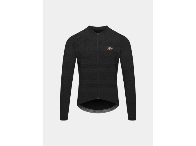 Pánský cyklo dres s dlouhým rukávem CORINNE V2 Black Černá