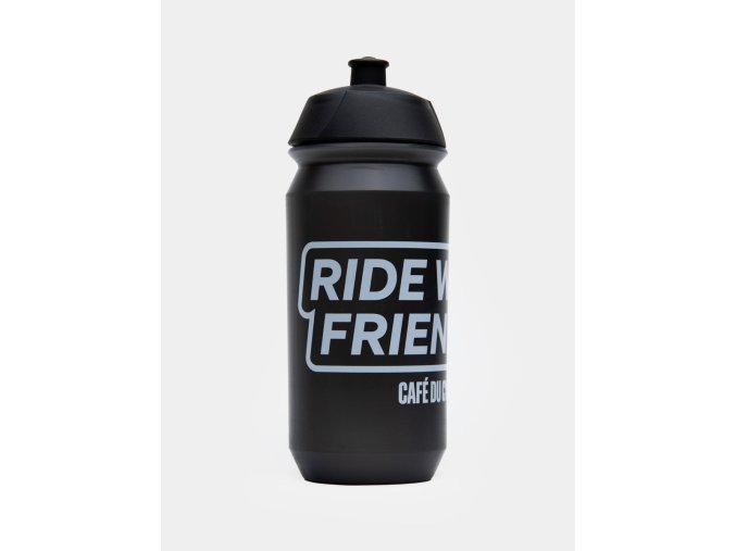 Cyklistická láhev, BIDON 500 ml RIDE WITH FRIENDS Transparent Black