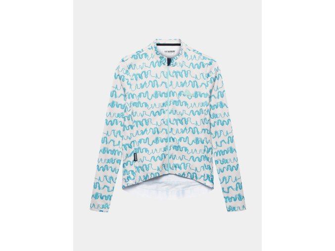 Pánský cyklistický dres pro vysoké intenzity RACE CONSTANCE Pearl Grey Deep Water Perlově šedá a hluboká voda