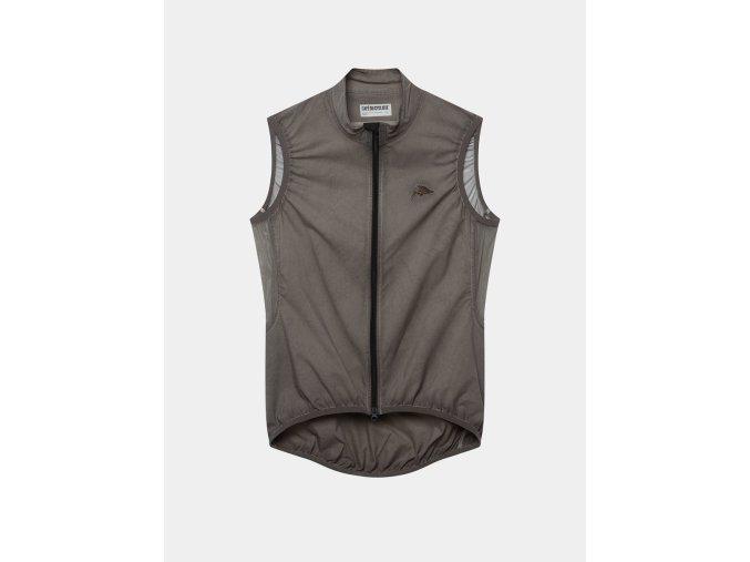 Pánská cyklistická větru odolná vesta EDITH Cold Dye Charcoal Studeně barvené dřevěné uhlí