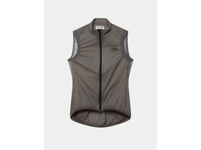 Dámská cyklistická větru odolná vesta EDITH Cold Dye Charcoal Studeně barvené dřevěné uhlí
