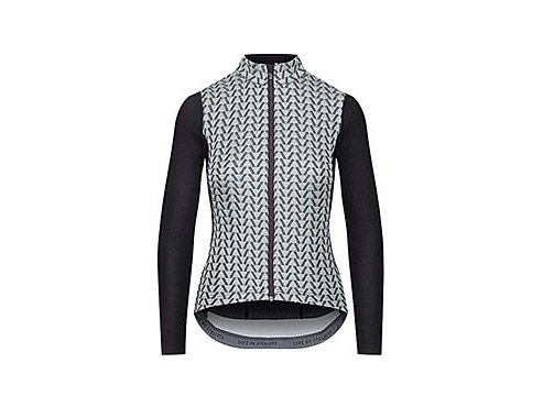 Dámský cyklo dres s dlouhým rukávem MERINO AUDAX IRMA Black Grey Šedá a černá