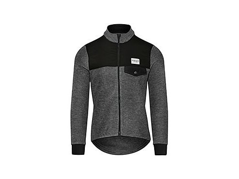 CAFÉ DU CYCLISTE - pánské cyklistické dresy - cyklodres s dlouhým rukávem Merino Fleece ALPHONSINE černá