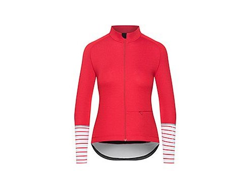 Dámský cyklo dres s dlouhým rukávem MERINO AUDAX ARLETTE Poppy Red Červený mák