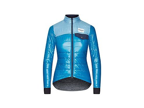 CAFÉ DU CYCLISTE - dámské cyklisktické bundy - zimní cyklo bunda na kolo Merino WOMEN'S ALBERTINE modrá