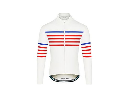 Pánský cyklo dres s dlouhým rukávem MERINO CLAUDETTE Charlie White bílá