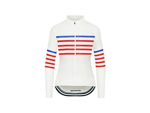 Dámský cyklo dres s dlouhým rukávem MERINO CLAUDETTE Charlie White bílá
