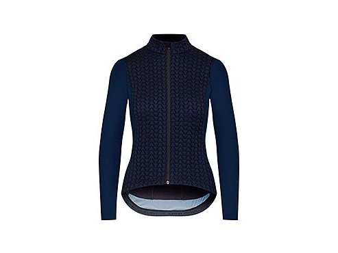 Dámský dres na kolo s dlouhým rukávem MERINO AUDAX IRMA - námořní modráwomen cycling jersey irma navy[1]