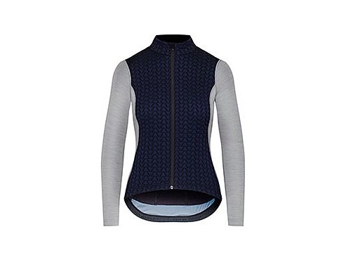 Dámský dres na kolo s dlouhým rukávem MERINO AUDAX IRMA - námořní modrá s šedouwomen cycling jersey irma navy grey 1[1]