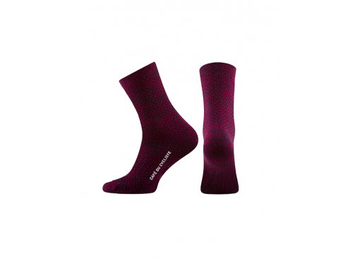 Cyklistické ponožky - Merino/Wool TEXTURED vínová s modrousocks arriere pays textured red 3[1]