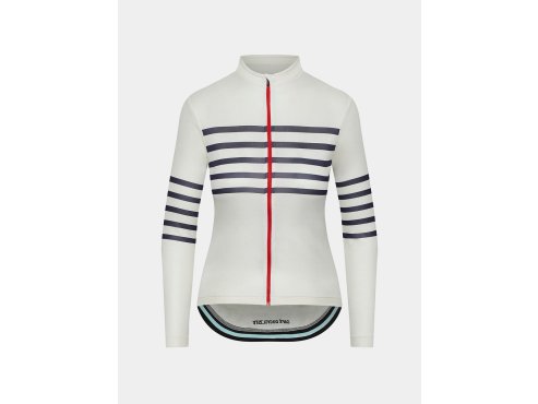 Dámský cyklo dres s dlouhým rukávem MERINO CLAUDETTE White bílá