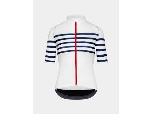 Dámský cyklo dres AUDAX MONA White Bílá s modrým proužkem
