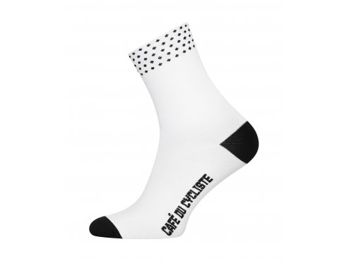 CAFÉ DU CYCLISTE - cyklistické ponožky - DOTTED bílá