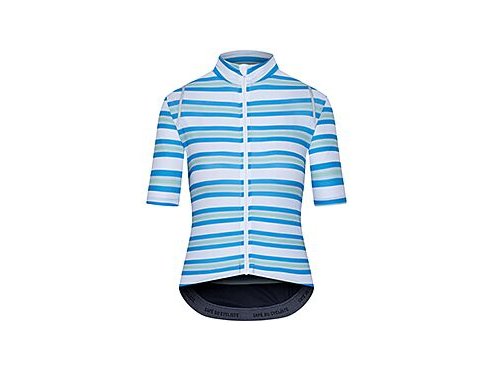 Dámský cyklo dres AUDAX MONA Stripe Blue Water Green Proužek modrá voda a zelená