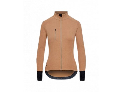 Dámský cyklo dres s dlouhým rukávem MERINO YOLANDE Beige Béžová