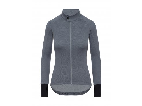 CAFÉ DU CYCLISTE Dámský cyklistický dres s dlouhým rukávem merino WOMEN'S YOLANDE Sharkskin šedá