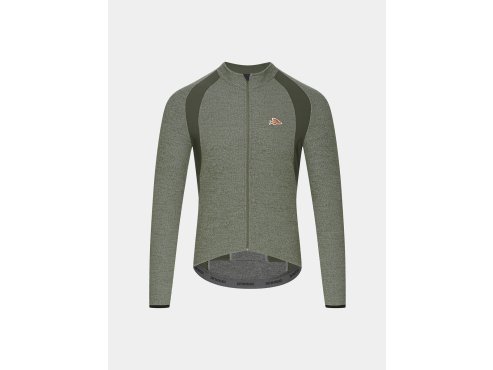 Pánský cyklistický dres s dlouhým rukávem MARGUERITE V2 Lichen Green Lišejník zelený