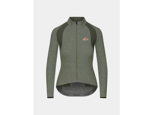 Dámský cyklistický dres s dlouhým rukávem MARGUERITE V2 Lichen Green Lišejník zelený